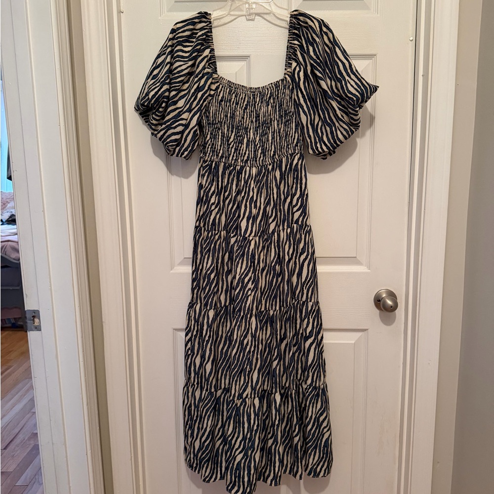 Elegant Black and White Zebra Print Dress